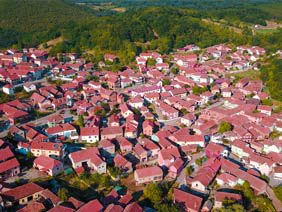 Zlatovo village drone picture on july 2017, center