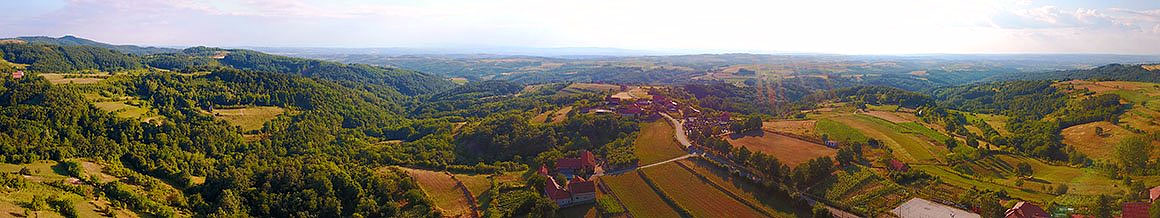 Zlatovo village panoramic picture of village start coming from Grabovica on July 2017